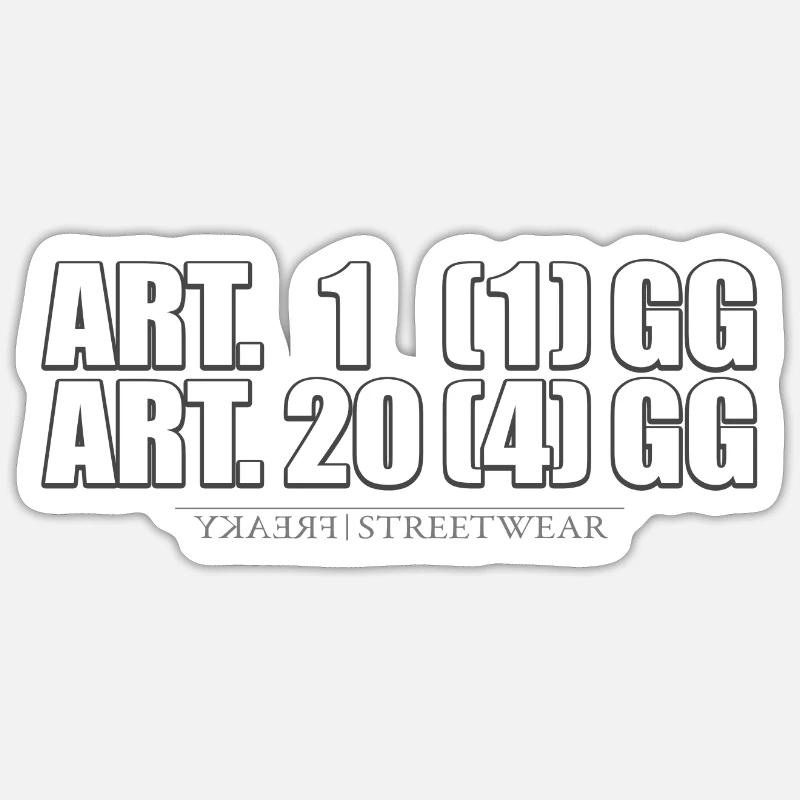 Article 1& Article 20 - Sticker size S (10 x 10 cm) - white matte