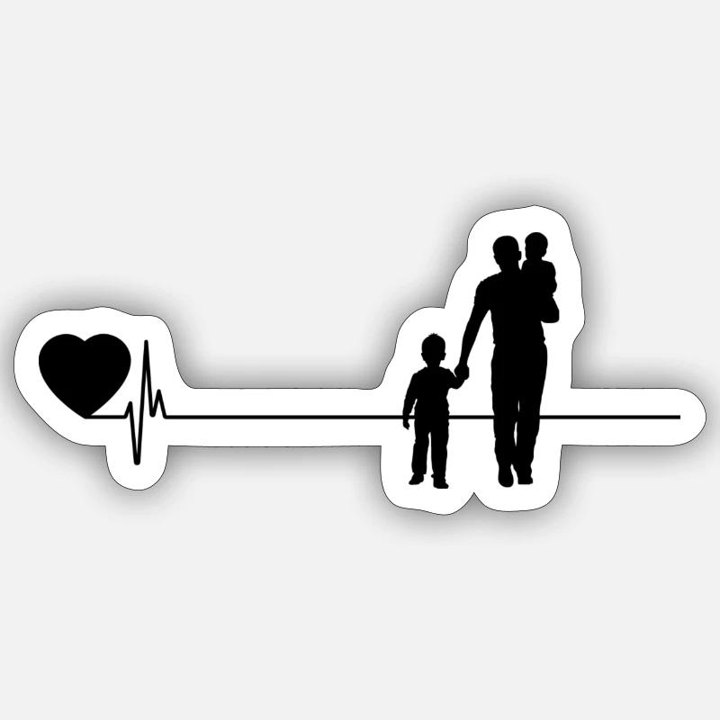 Vater Papa Dad Geschenk Vatertag Papi Herz Sticker Größe S (10 x 10 cm)