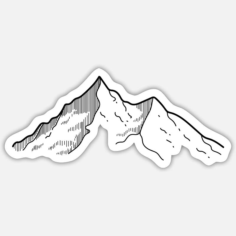 Mount Schwarz - Sticker size S (10 x 10 cm) - white matte