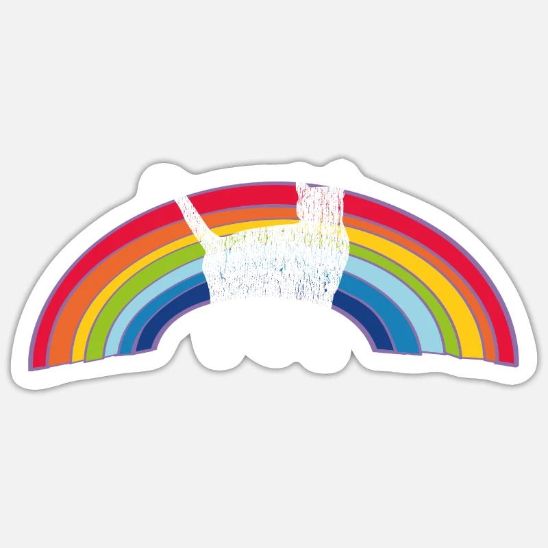 regenbogen katze - Sticker Größe S (10 x 10 cm) - Mattweiß