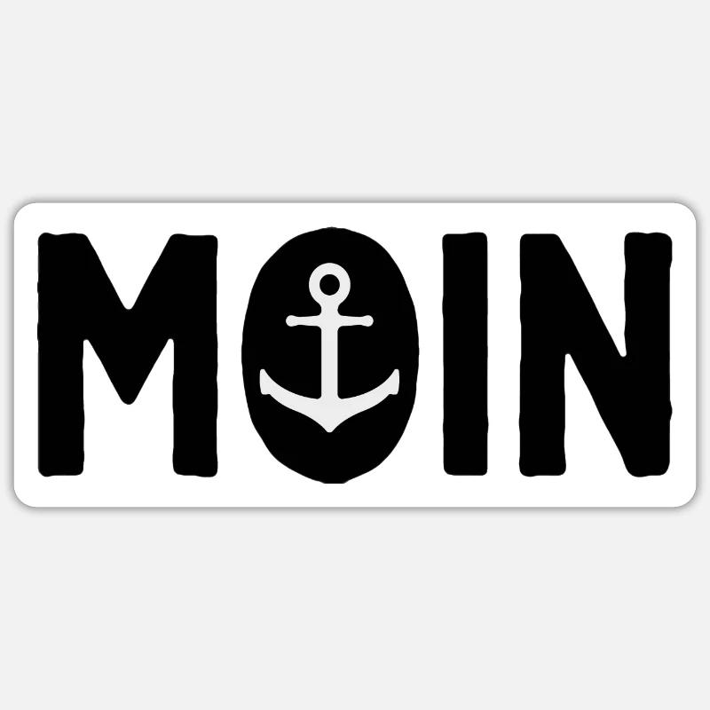 moin moin - Sticker Größe S (10 x 10 cm) - Mattweiß