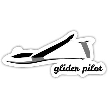 Glider Gliding Glider Glider Pilot Pilot - Sticker size S (10 x 10 cm) - white matte - Front