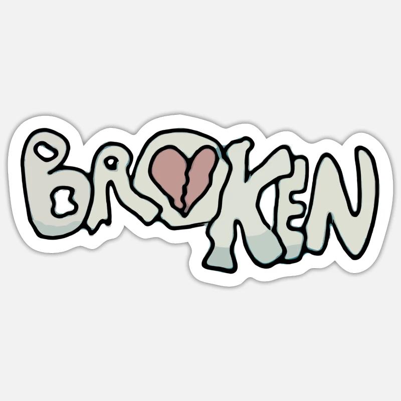 Broken Heart Sticker size S (10 x 10 cm)