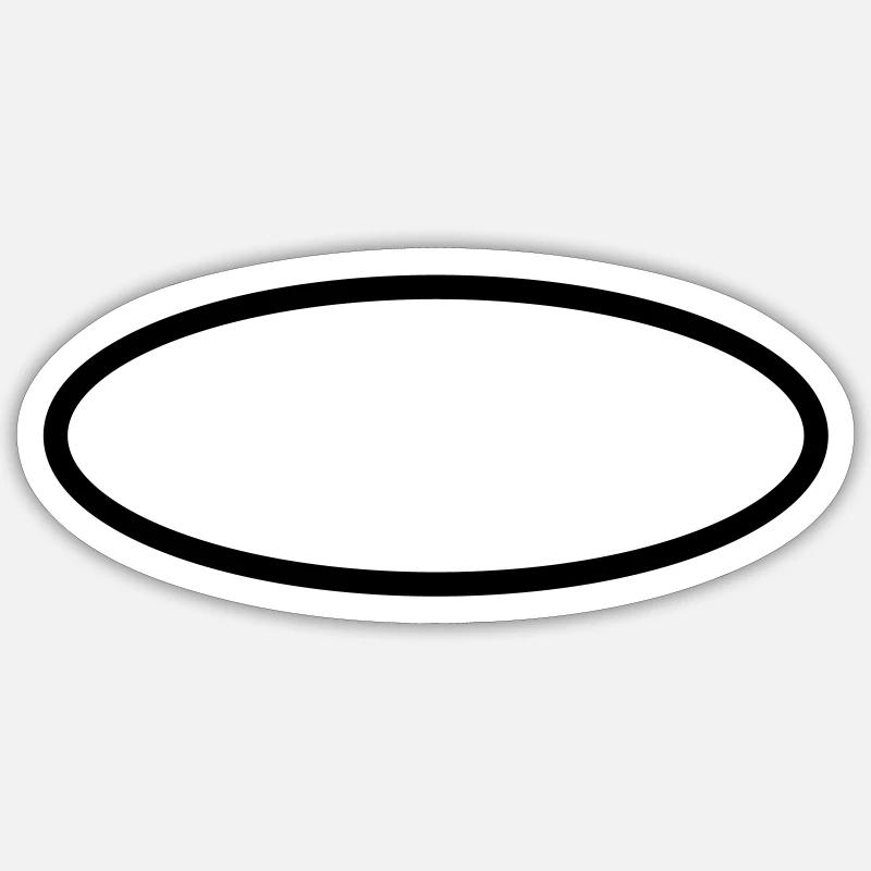Oval Kreis Symbole - Sticker Größe S (10 x 10 cm) - Mattweiß