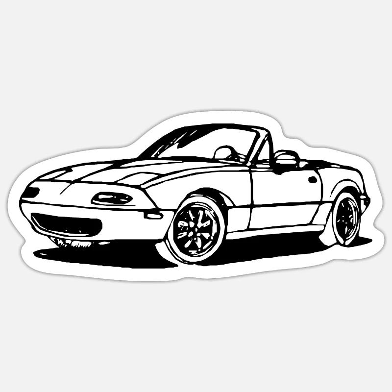 CLASSIQUE MIATA MK1 MX5 EUNOS Sticker taille S (10 x 10 cm)