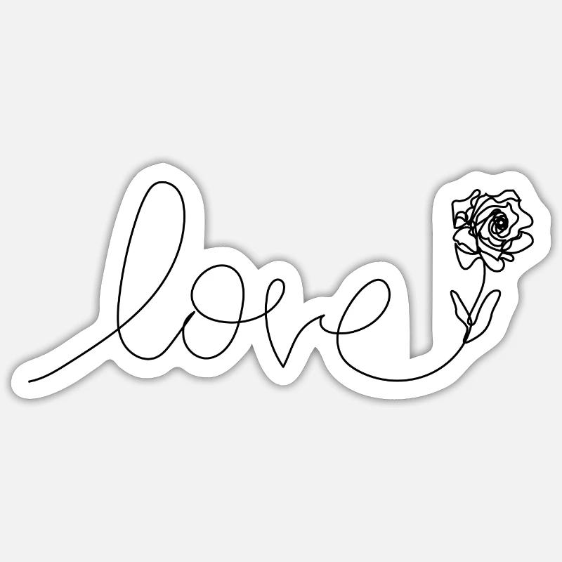 amour - Sticker taille S (10 x 10 cm) - blanc mat
