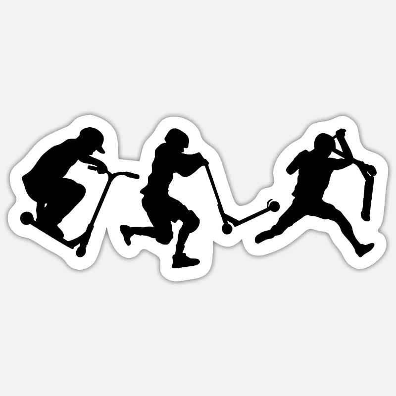 Tricks Stunts Stuntscooter Stunt Roller - Sticker Größe S (10 x 10 cm) - Mattweiß