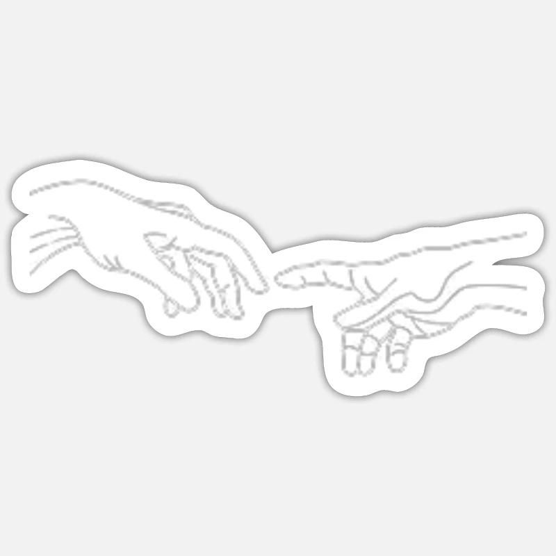 hand in hand - Sticker size S (10 x 10 cm) - white matte