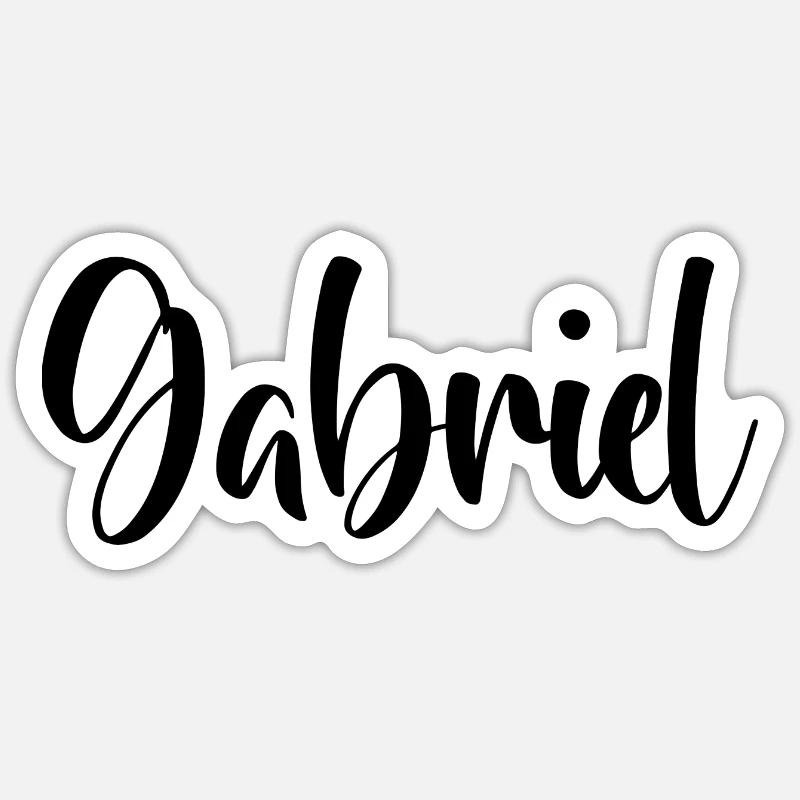 Nom - Gabriel - Sticker taille S (10 x 10 cm) - blanc mat