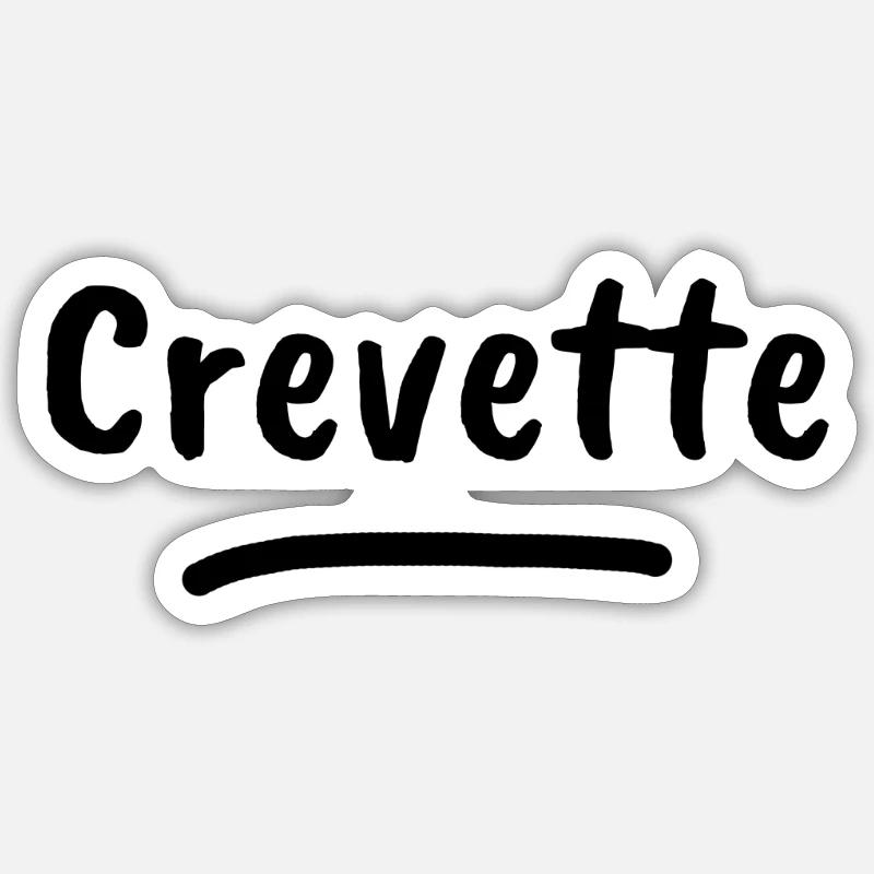 Crevette - Sticker taille S (10 x 10 cm) - blanc mat