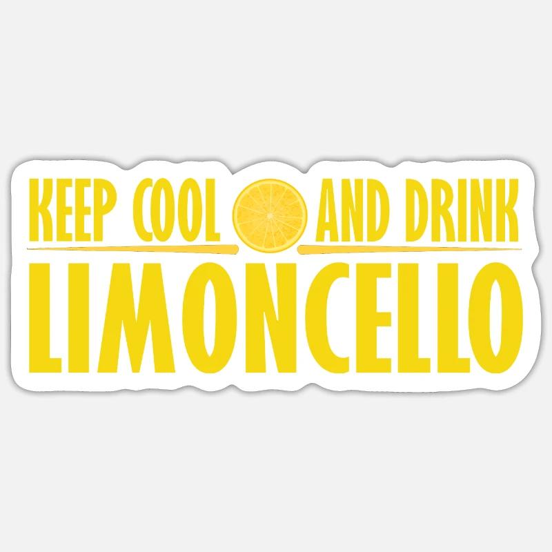Citron, limoncello, boisson, boisson, - Sticker taille S (10 x 10 cm) - blanc mat