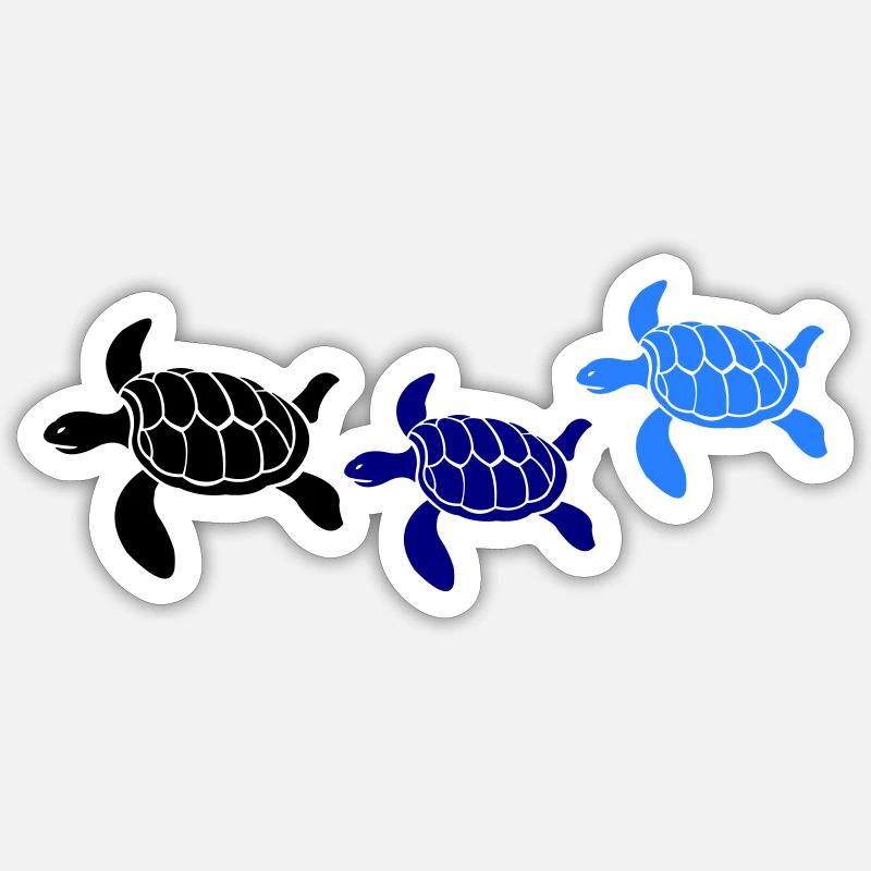 schildkröten - Sticker Größe S (10 x 10 cm) - Mattweiß