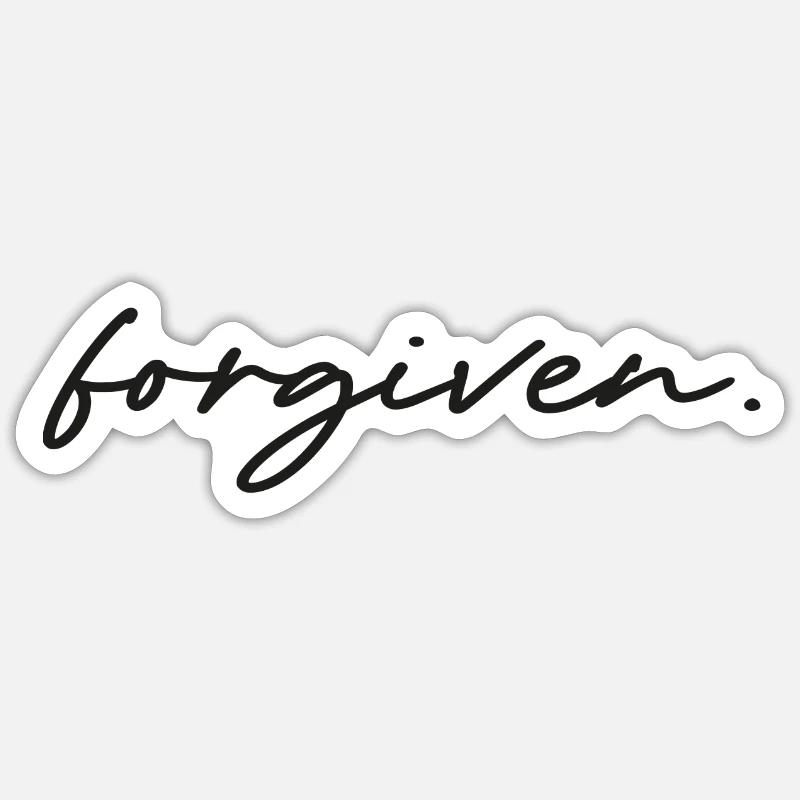 forgiven - Sticker size S (10 x 10 cm) - white matte