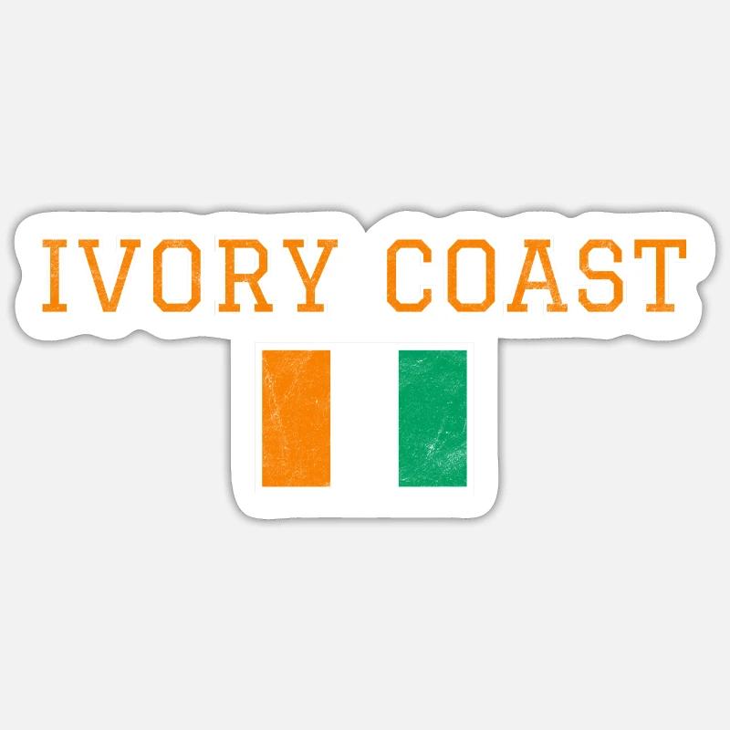 Côte d’Ivoire - Sticker taille S (10 x 10 cm) - blanc mat