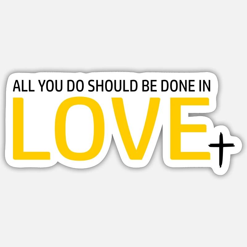 LOVE gold by csDesign - Sticker taille S (10 x 10 cm) - blanc mat