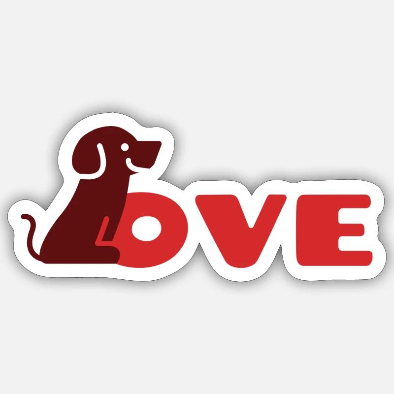 Dog Love Sticker size S (10 x 10 cm)
