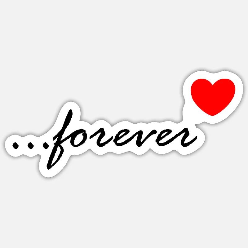 Amour 4Ever Forever - Sticker taille S (10 x 10 cm) - blanc mat