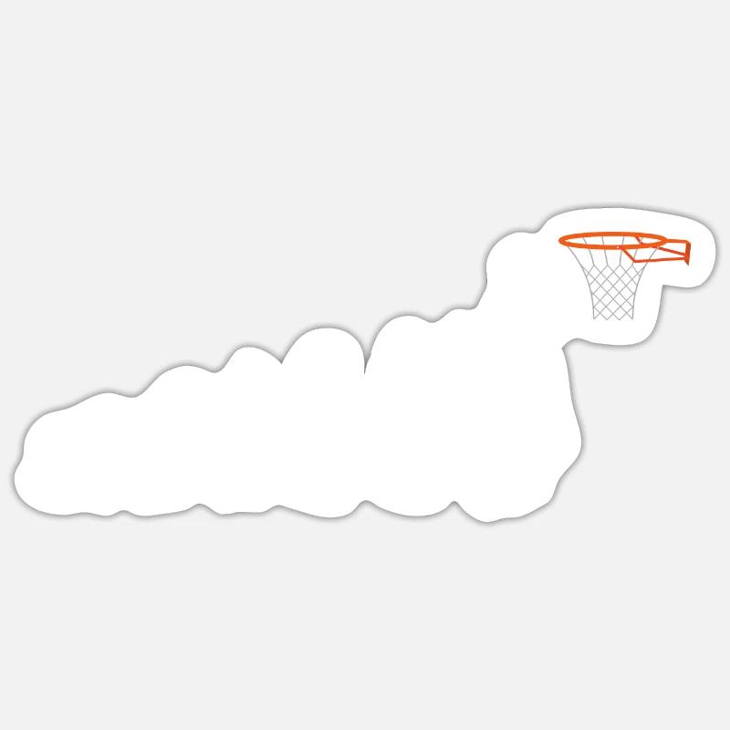 Basketball Evolution - Sticker Größe S (10 x 10 cm) - Mattweiß
