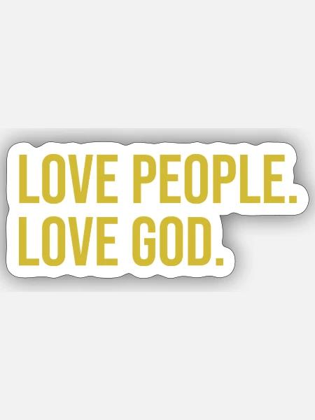 love people, love god - christliches design - Sticker Größe S (10 x 10 cm) - Mattweiß
