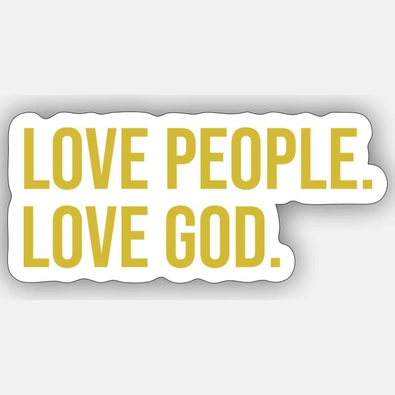 aimer les gens, aimer Dieu - Conception chrétienne Sticker taille S (10 x 10 cm)