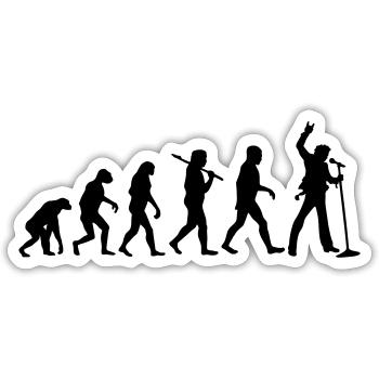 Evolution of Rocksinger - Sticker Größe S (10 x 10 cm) - Mattweiß - Vorne