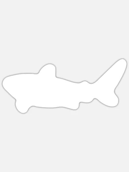 Hai Tier Silhouette - Sticker Größe S (10 x 10 cm) - Mattweiß