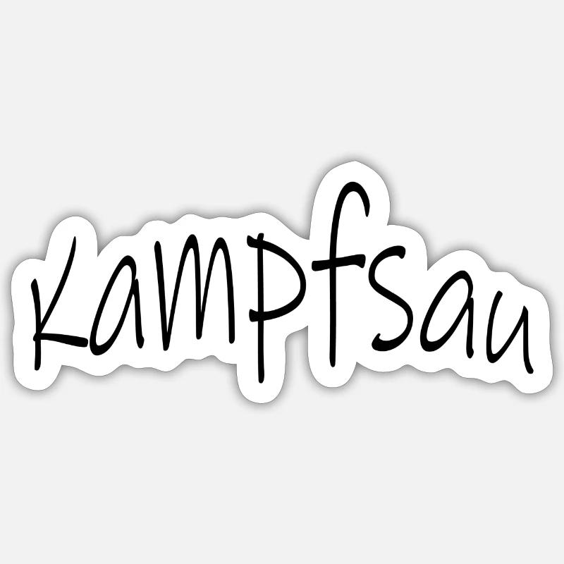 Kampfsau - Sticker Größe S (10 x 10 cm) - Mattweiß