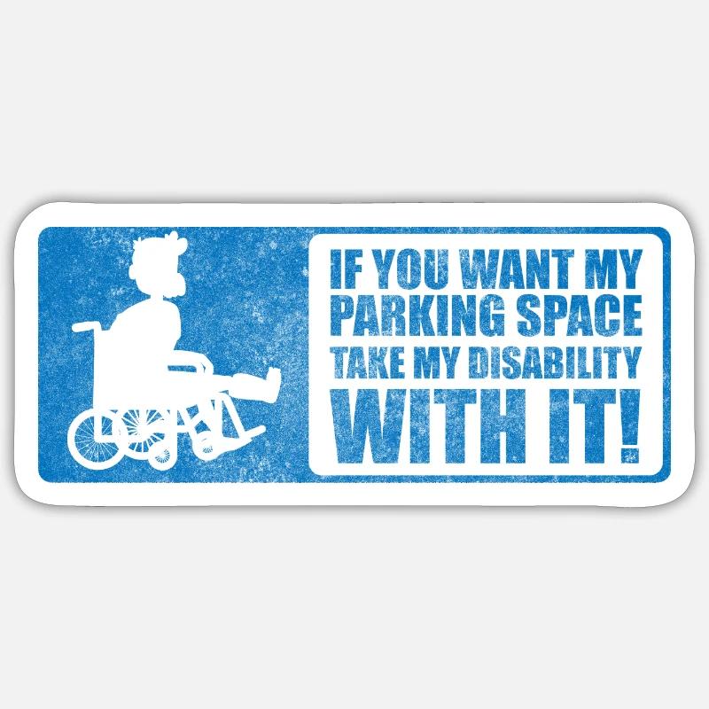 Behinderung Handicap - Sticker Größe S (10 x 10 cm) - Mattweiß