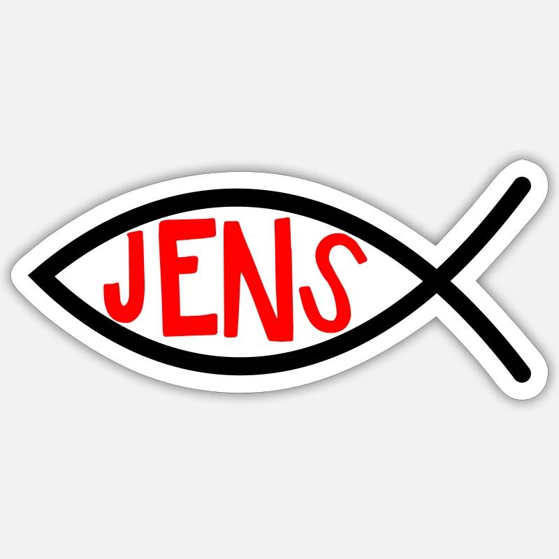 Jens Ichthys4m3 Names First names Christian - Sticker size S (10 x 10 cm) - white matte