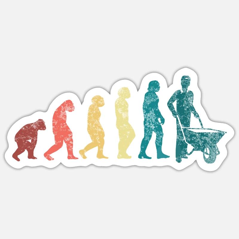 Bauherr Evolution - Sticker Größe S (10 x 10 cm) - Mattweiß