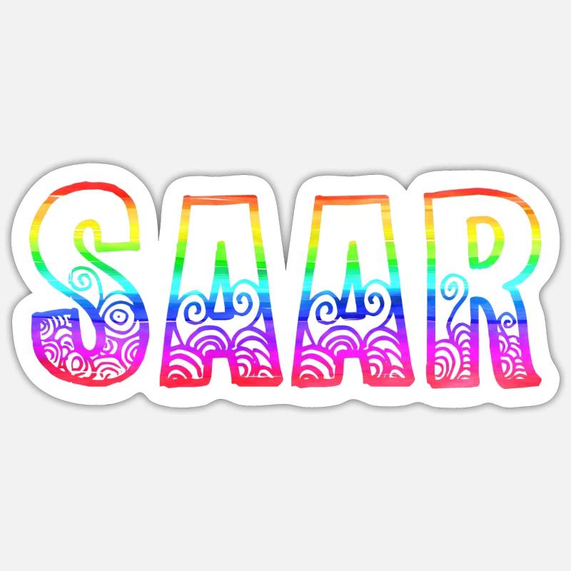 saar rs rainbow - Sticker size S (10 x 10 cm) - white matte