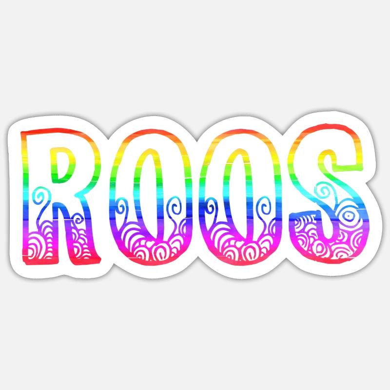 roos rs rainbow - Sticker size S (10 x 10 cm) - white matte
