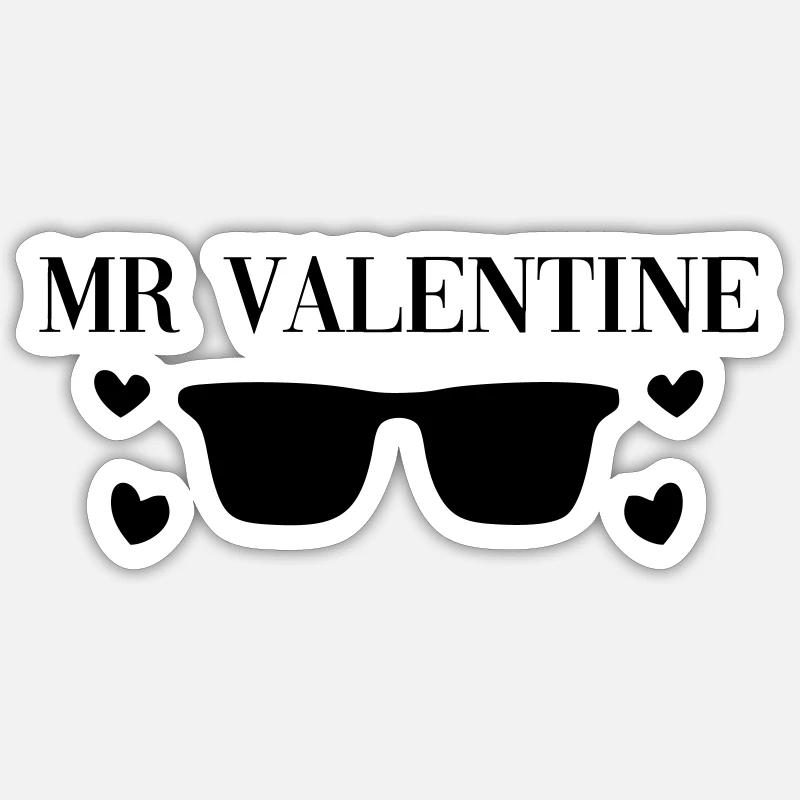 Mr Valentine - Sticker size S (10 x 10 cm) - white matte