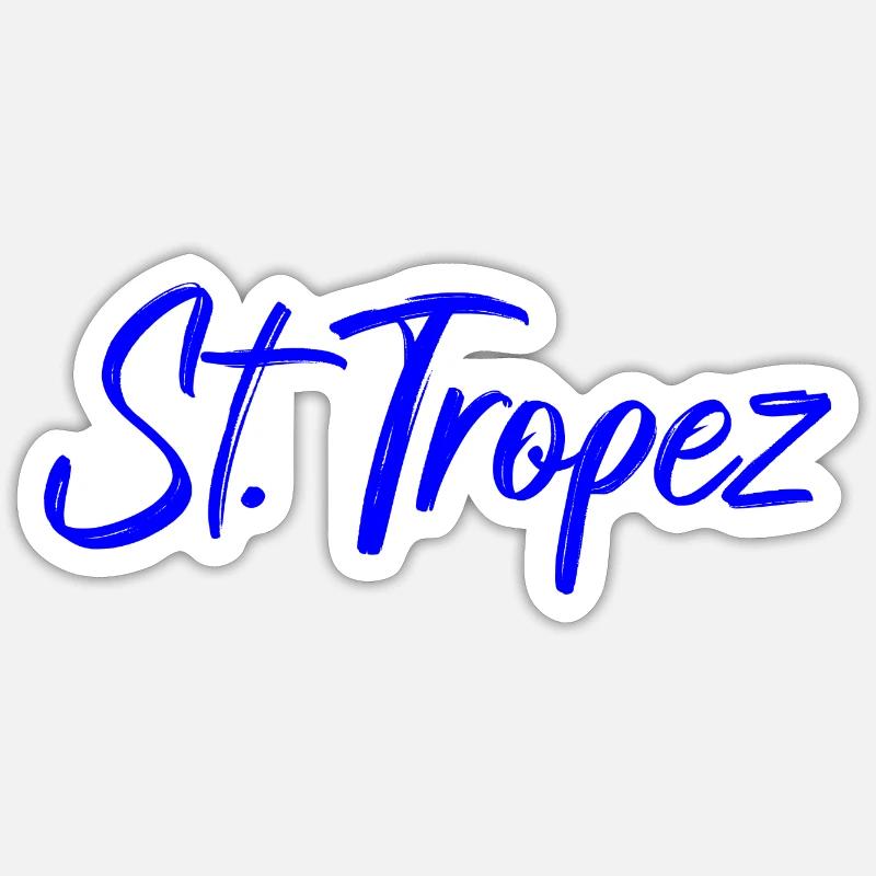 St Tropez - Sticker taille S (10 x 10 cm) - blanc mat