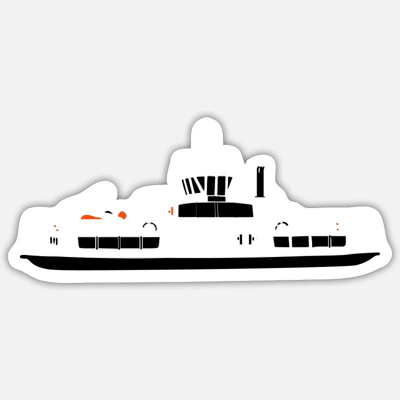Suomenlinna ferry - Sticker size S (10 x 10 cm) - white matte
