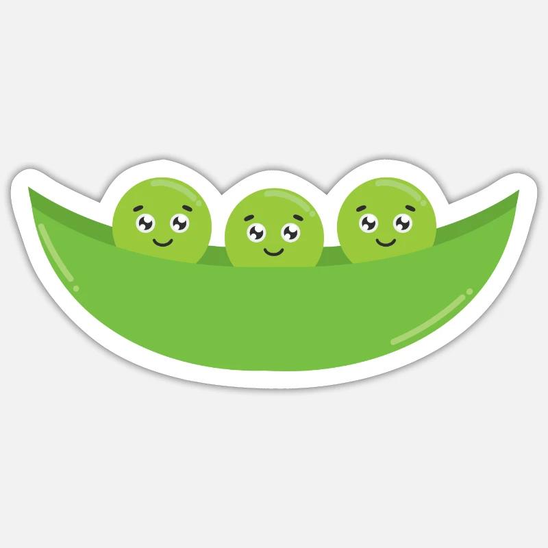 French peas - Sticker size S (10 x 10 cm) - white matte