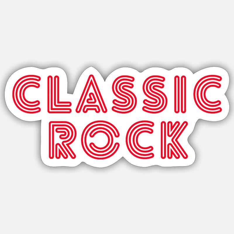 Rock classique - Sticker taille S (10 x 10 cm) - blanc mat