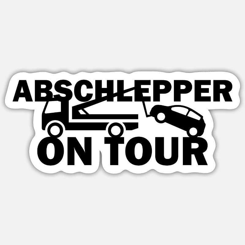 Abschlepper Abschleppdienst Pannenhilfe Beruf - Sticker Größe S (10 x 10 cm) - Mattweiß