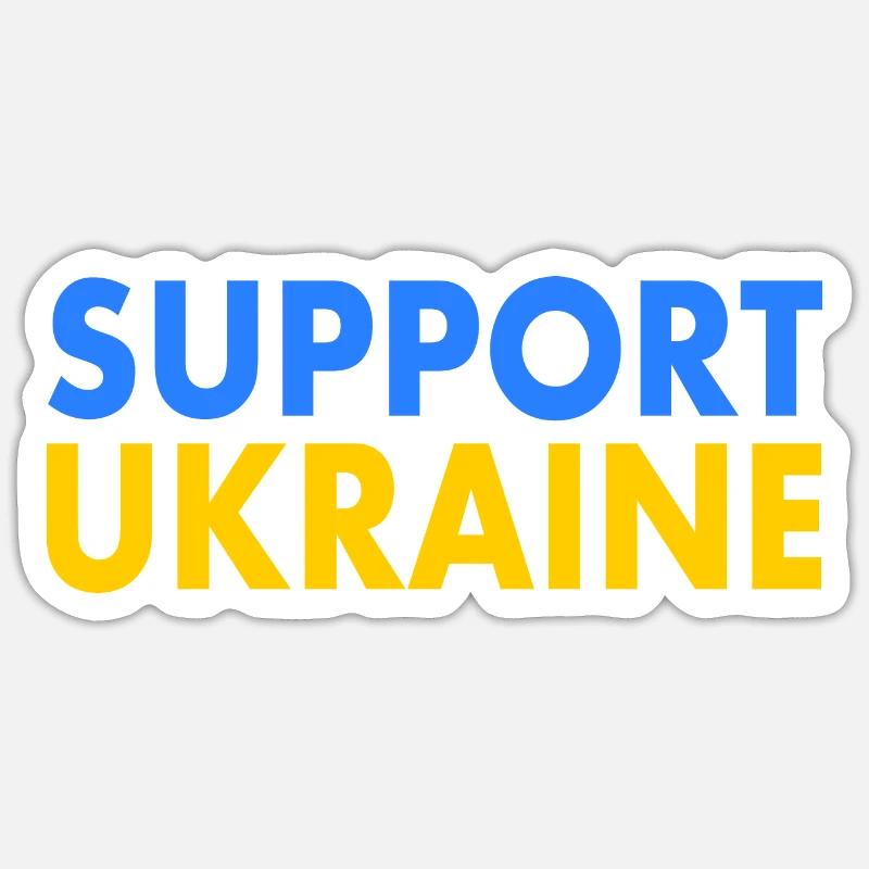 Support ukraine - Sticker taille S (10 x 10 cm) - blanc mat