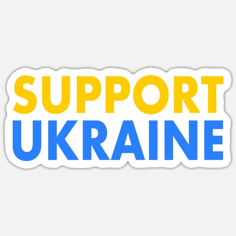 Support ukraine - Sticker taille S (10 x 10 cm) - blanc mat