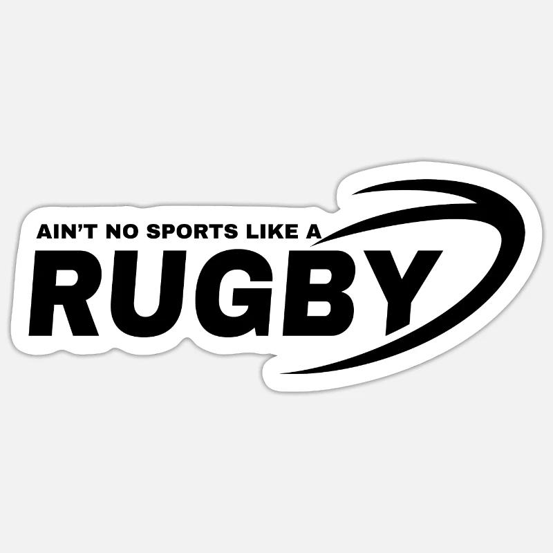 | DE RUGBY PAS DE SPORT COMME LE RUGBY - Sticker taille S (10 x 10 cm) - blanc mat