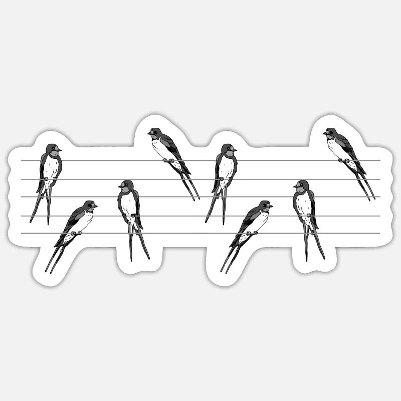 Oiseaux - Sticker taille S (10 x 10 cm) - blanc mat