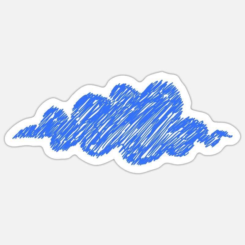 Cloud Blue Scribble Weather Cloud Sticker size S (10 x 10 cm)