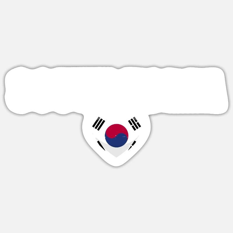 Corée du Sud Vintage Drapeau sud-coréen Corée du Sud - Sticker taille S (10 x 10 cm) - blanc mat