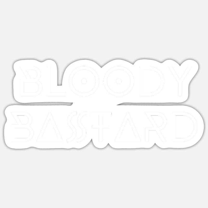 Bâtard sanglant - Sticker taille S (10 x 10 cm) - blanc mat