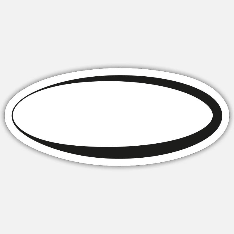 Oval Circle Geometry - Sticker size S (10 x 10 cm) - white matte