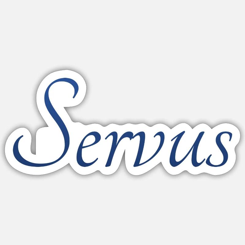 servus - Sticker Größe S (10 x 10 cm) - Mattweiß