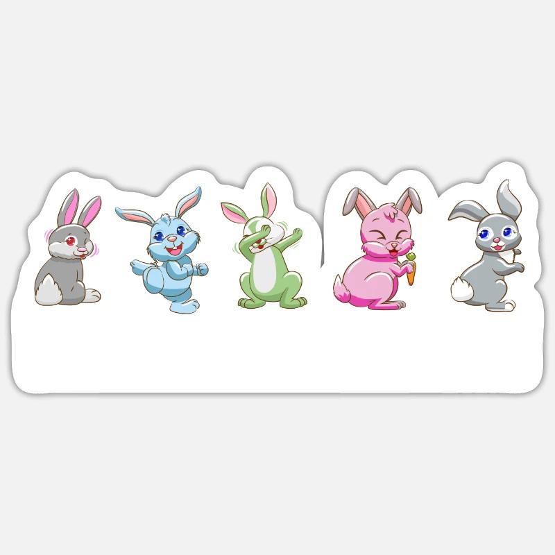 Feiern Sie Diversity Rabbit Pet Lover Ostern - Sticker Größe S (10 x 10 cm) - Mattweiß