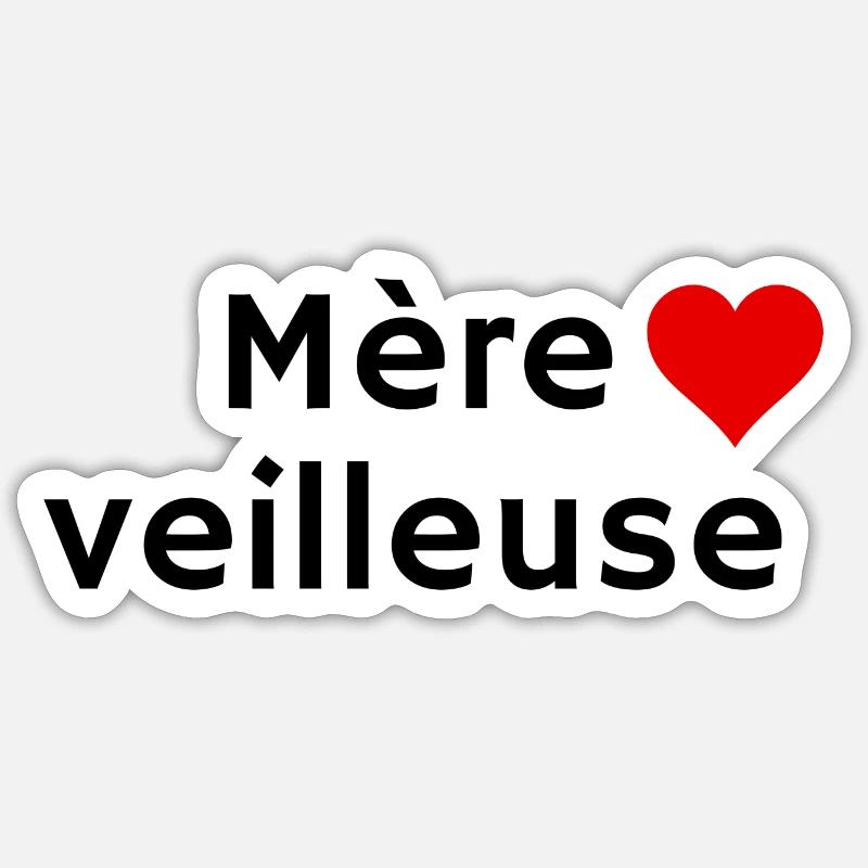 Mère veilleuse - Sticker taille S (10 x 10 cm) - blanc mat