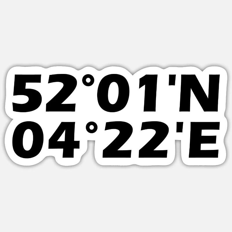 Coordonnées de Delft - Sticker taille S (10 x 10 cm) - blanc mat